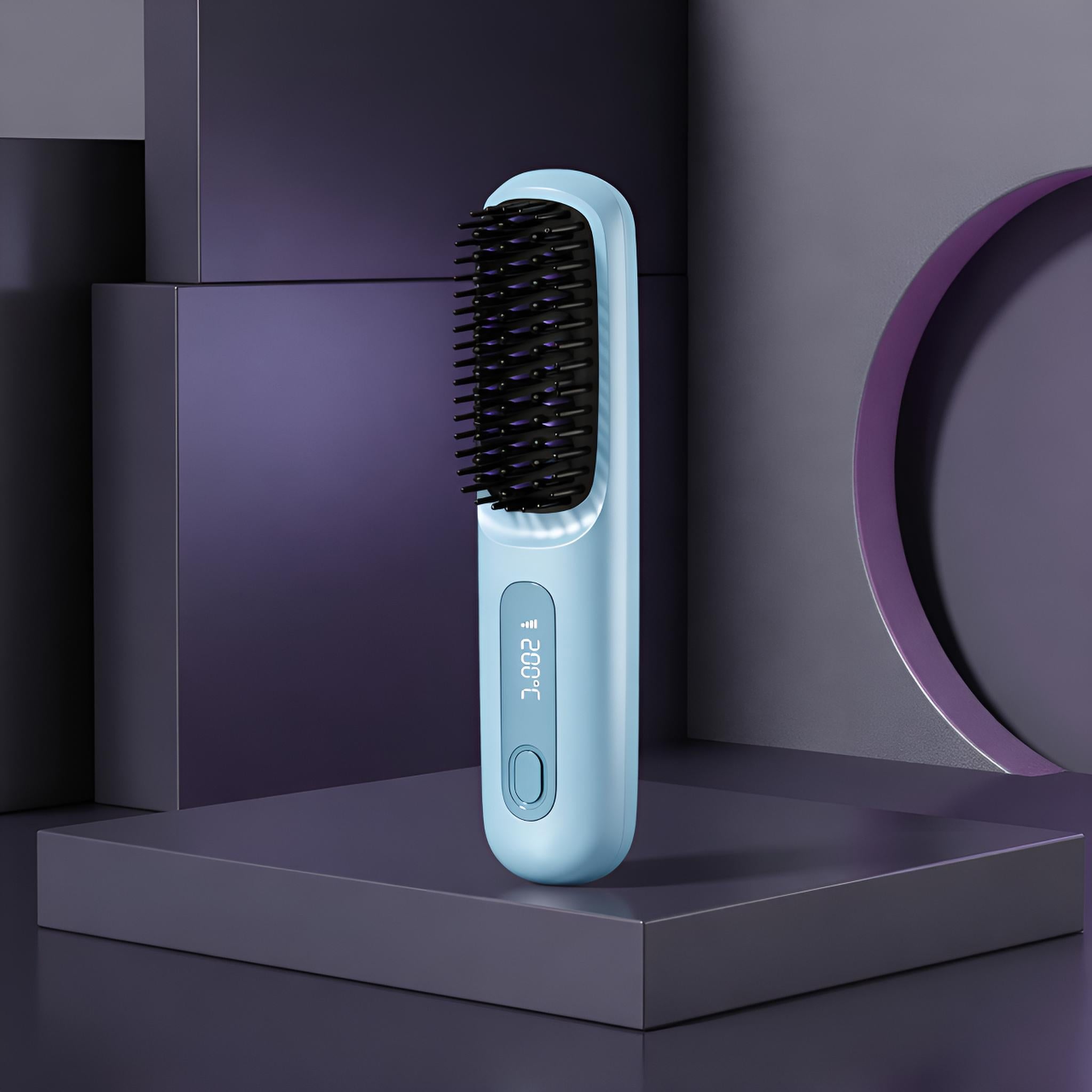 Lisseur Sans Fil Rechargeable Bleu | PURELISS – Écran LCD, Plaques Céramiques, 3 Températures