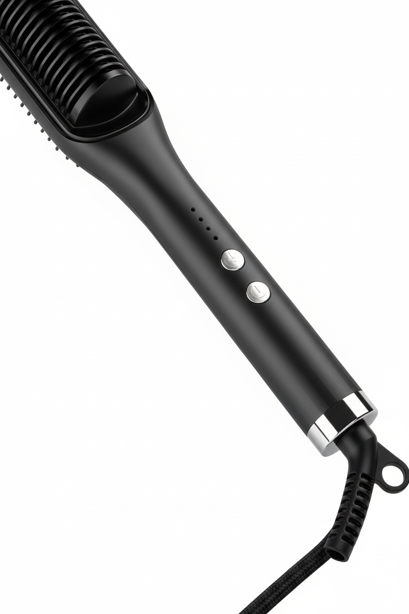 Peigne Lissant & Fer à Boucler Ionique 2-en-1 | PURELISS – Céramique, 10 Températures, Cheveux Secs & Mouillés