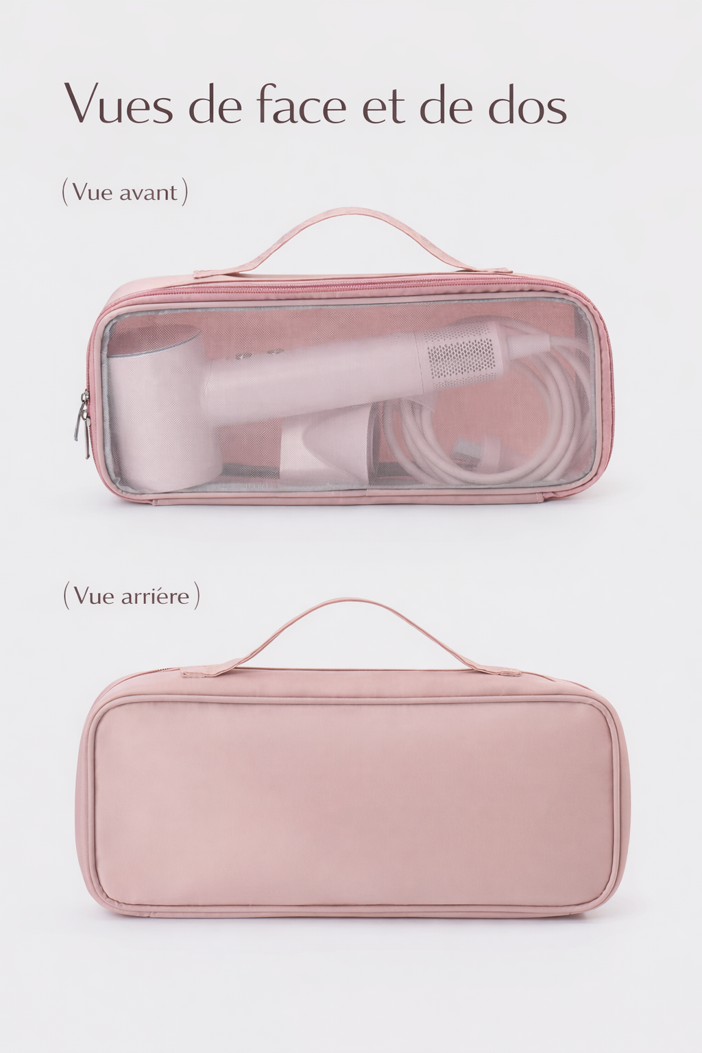 Pochette de Rangement Coiffure | PURELISS – Filet Respirant, Voyage – Rose, Gris, Bleu, Abricot