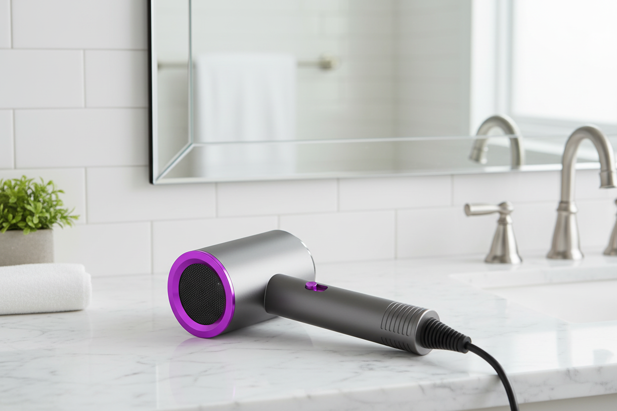 Sèche-Cheveux Ionique Blu-Ray | PURELISS – Température Constante, 3 Vitesses, Ultra-Léger – Gris Violet, Blanc, Vert