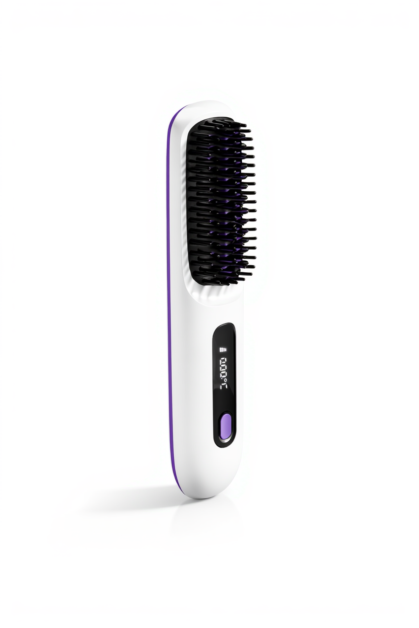 Lisseur Sans Fil Rechargeable Blanc | PURELISS – Écran LCD, Plaques Céramiques, 3 Températures