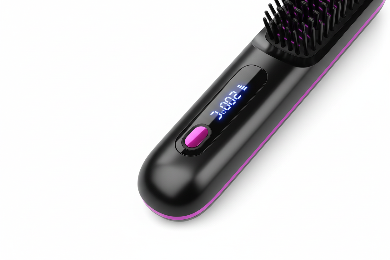 Lisseur Sans Fil Rechargeable Noir | PURELISS – Écran LCD, Plaques Céramiques, 3 Températures
