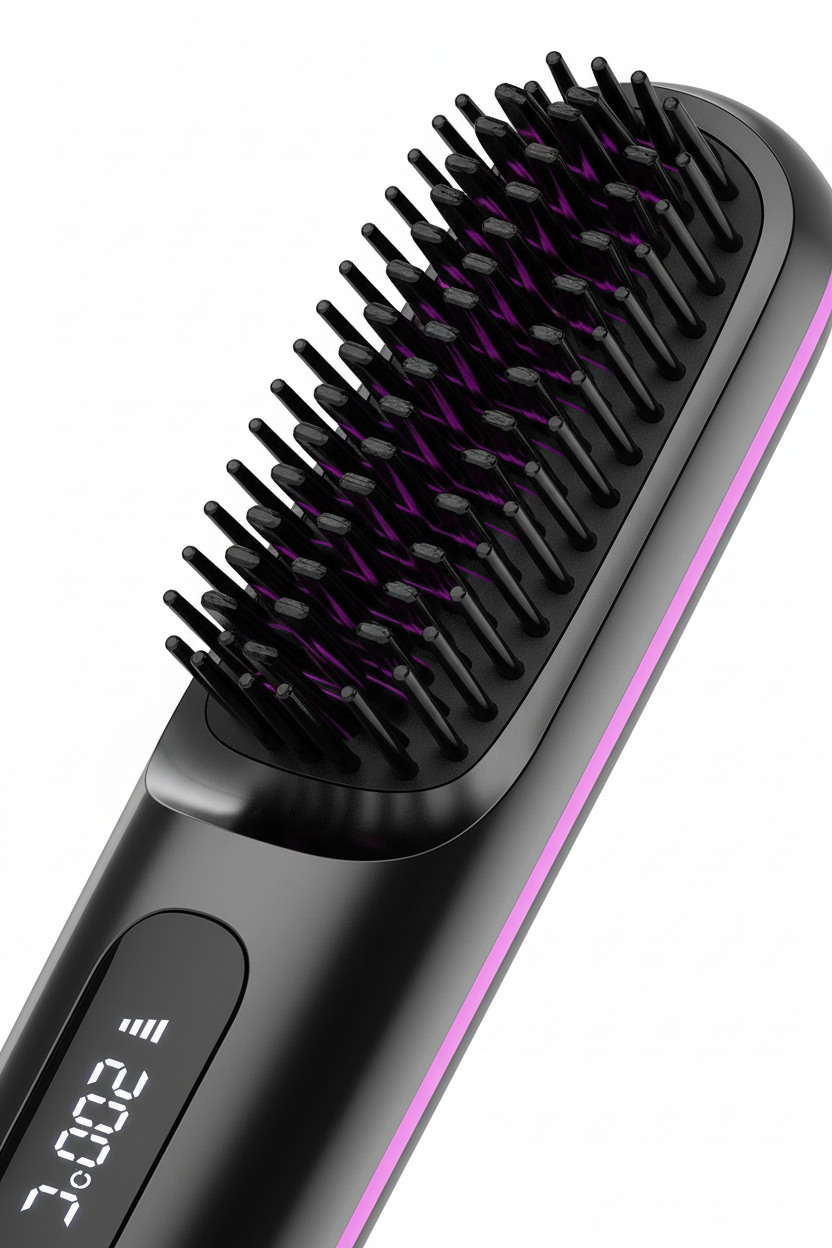 Lisseur Sans Fil Rechargeable Noir | PURELISS – Écran LCD, Plaques Céramiques, 3 Températures