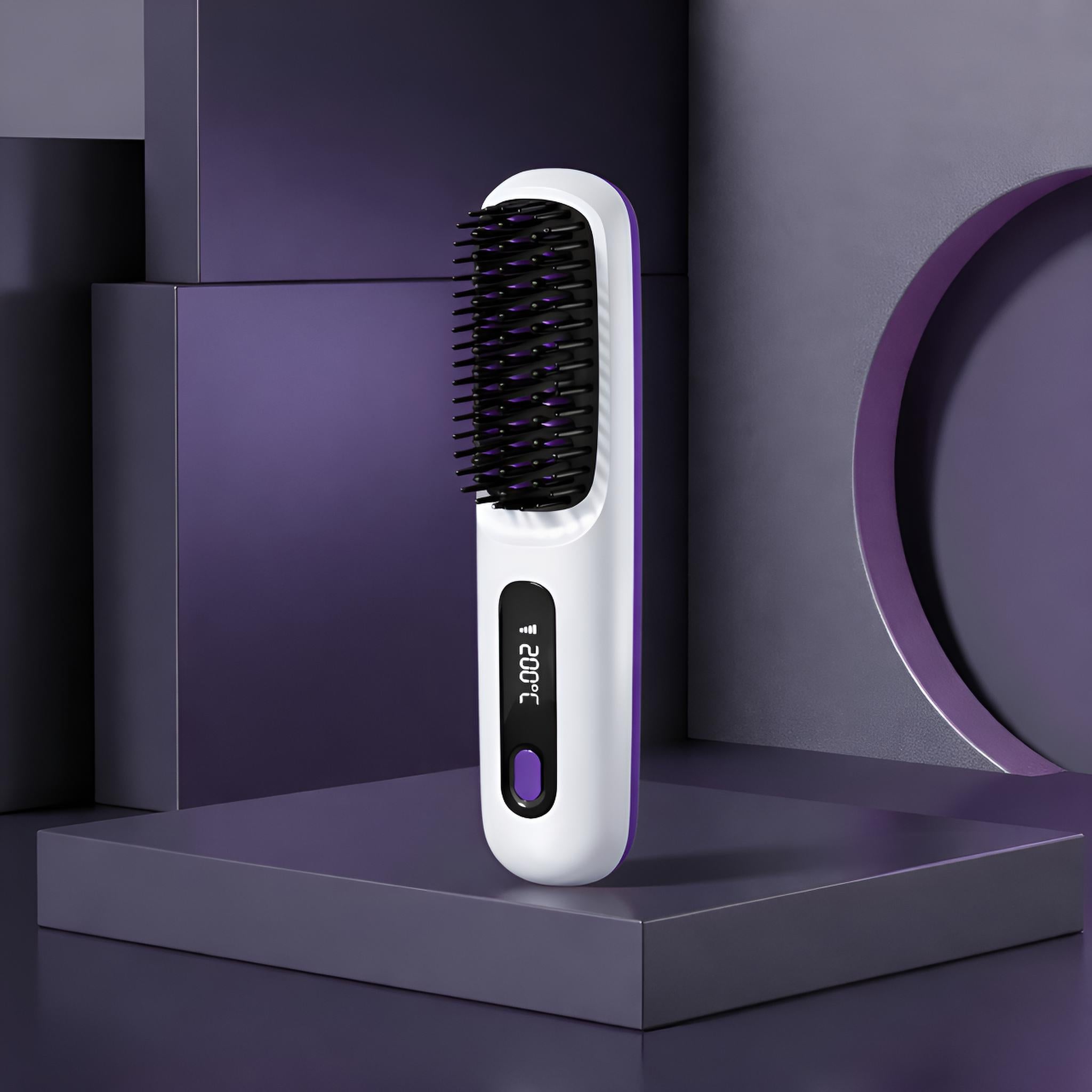 Lisseur Sans Fil Rechargeable Blanc | PURELISS – Écran LCD, Plaques Céramiques, 3 Températures