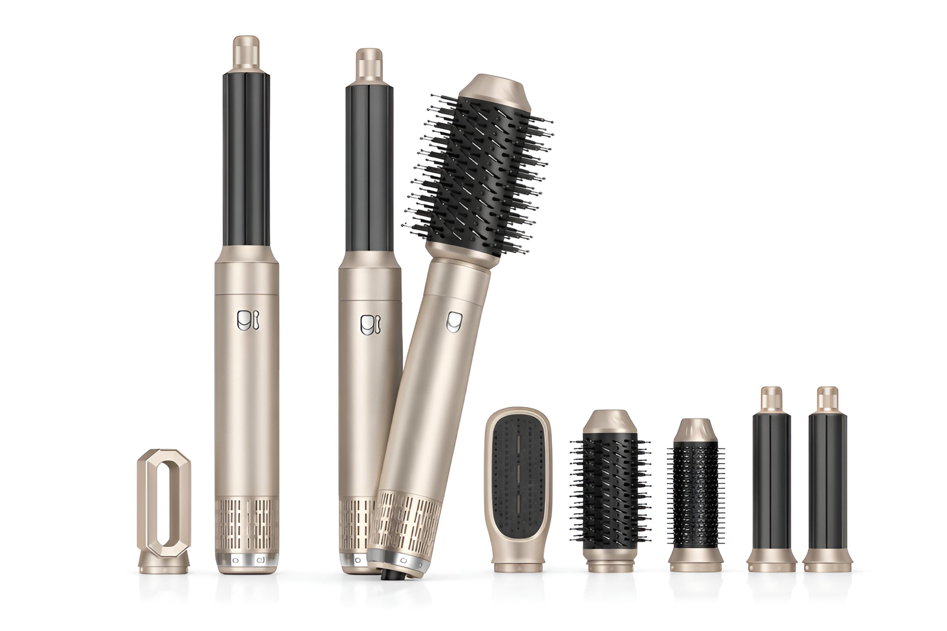 Brosse Soufflante 6-en-1 | PURELISS – Moteur Sans Balais, Soin Nourrissant, Cheveux Secs & Mouillés – Champagne