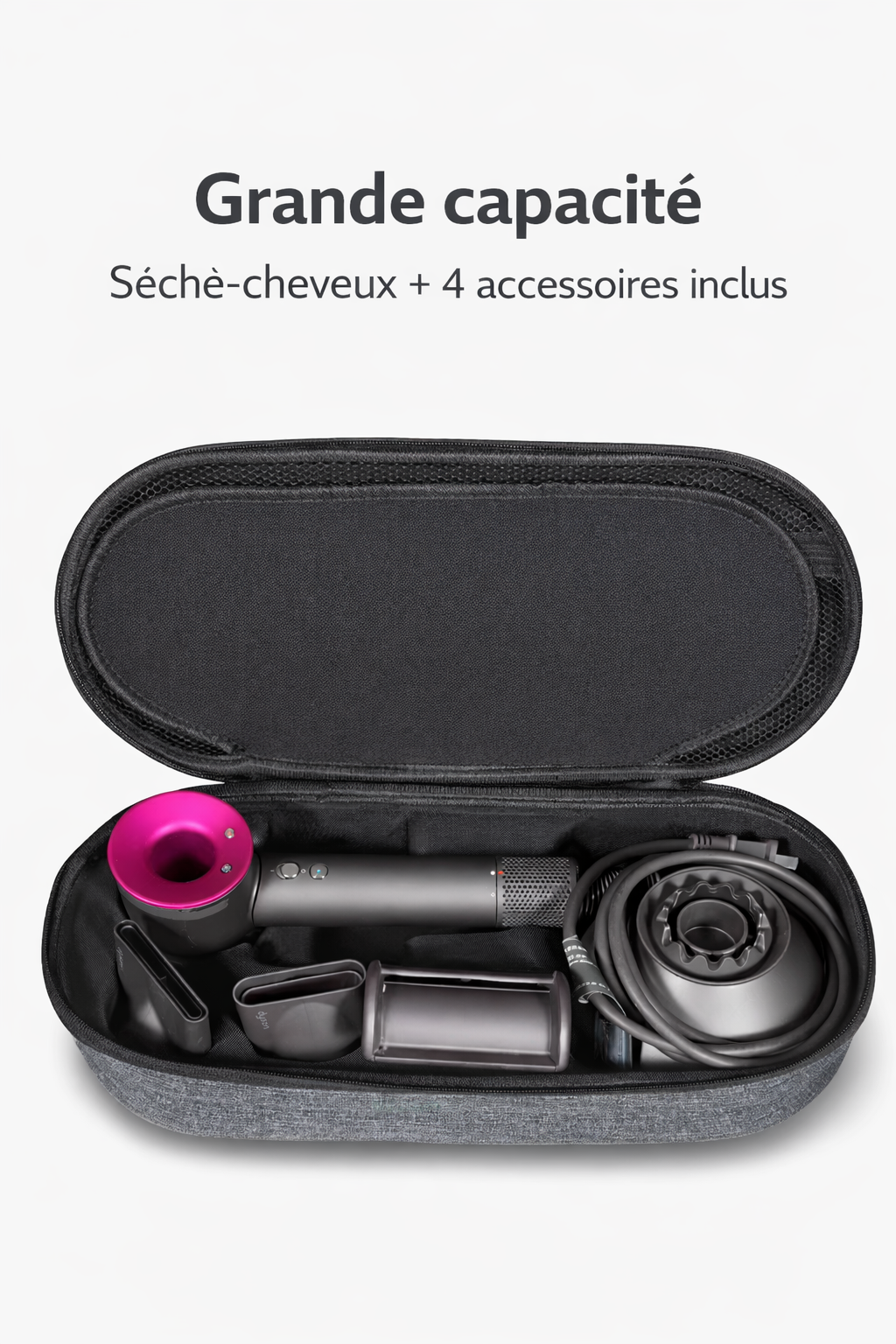 Sac de Rangement Coiffure | PURELISS – Imperméable, Compartiments Indépendants – Gris & Noir