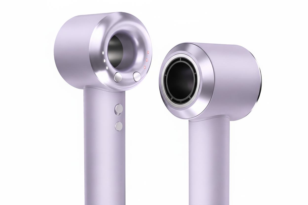 Sèche-Cheveux Ionique Sans Lame | PURELISS – Moteur Sans Balais 1400W, Ultra-Silencieux – Violet, Menthe, Rose