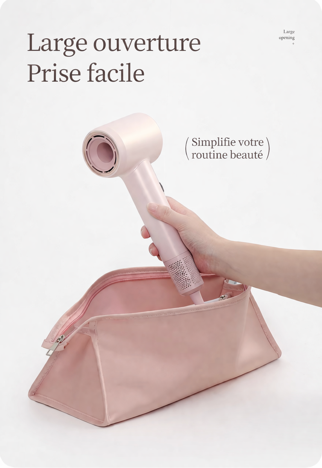 Pochette de Rangement Coiffure | PURELISS – Filet Respirant, Voyage – Rose, Gris, Bleu, Abricot