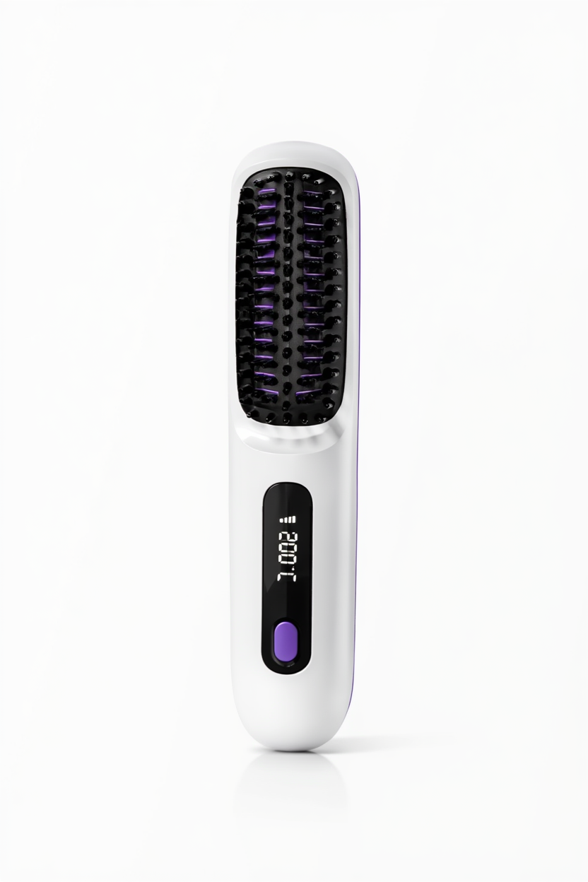 Lisseur Sans Fil Rechargeable Blanc | PURELISS – Écran LCD, Plaques Céramiques, 3 Températures